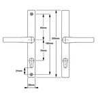 London Lever Lever UPVC Multipoint Door Handles - 70mm PZ Unsprung 180mm Screw Centres