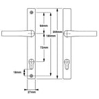 London Lever Lever UPVC Multipoint Door Handles - 72mm PZ Unsprung 180mm Screw Centres
