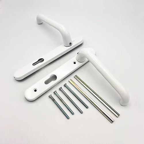 Paris Extended Lever Lever UPVC Multipoint Door Handles - 92mm PZ Unsprung 122mm Screw Centres
