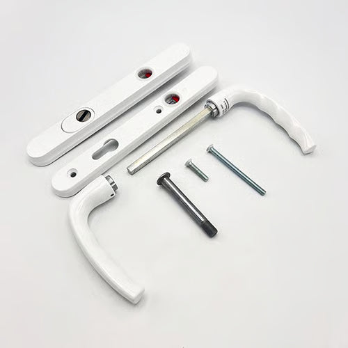 Atlanta PAS24 Lever Lever UPVC Multipoint Door Handles - 92mm PZ Unsprung 122mm Screw Centres