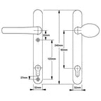 Atlanta Lever Moveable Pad UPVC Multipoint Door Handles - 92mm PZ Sprung 122mm Screw Centres