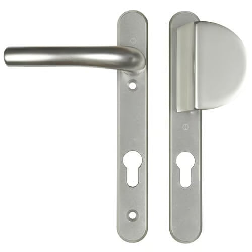 Atlanta Lever Fixed Pad UPVC Multipoint Door Handles - 92mm PZ Sprung 122mm Screw Centres