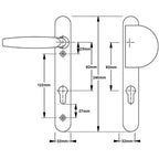Atlanta Lever Fixed Pad UPVC Multipoint Door Handles - 92mm PZ Sprung 122mm Screw Centres