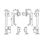 Paris Handle Set for Patio Doors with Escutcheons
