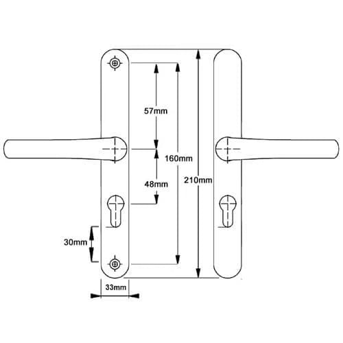 Tokyo Lever Lever UPVC Multipoint Door Handles - 48mm PZ Sprung 160mm Screw Centres