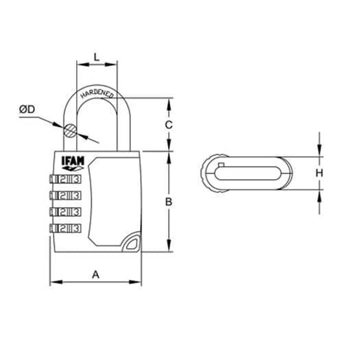 26mm Combination Luggage Padlock