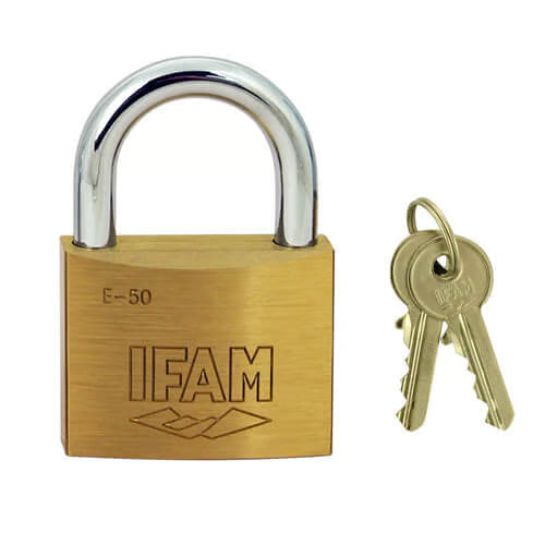 E Series 50mm Open Shackle Brass Padlock