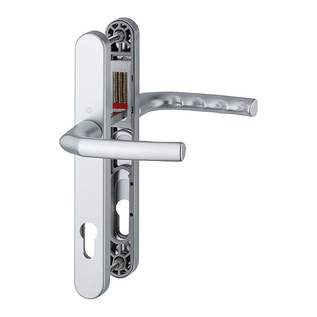 Birmingham Handle Set on Narrow Backplate for Profile Doors