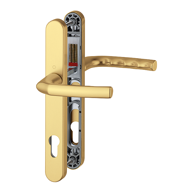 Birmingham Handle Set on Narrow Backplate for Profile Doors