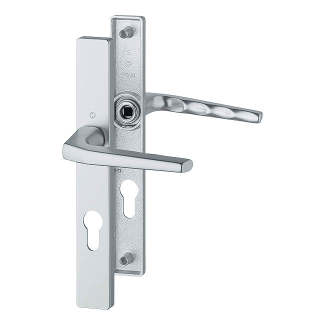 Frankfurt Handle Set on Narrow Backplate for Profile Doors