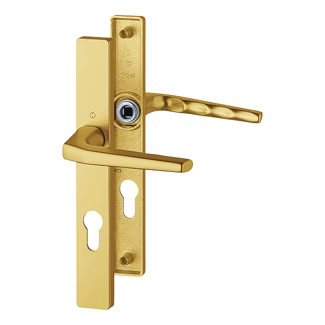 Frankfurt Handle Set on Narrow Backplate for Profile Doors