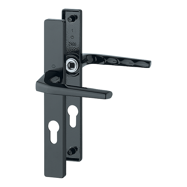 Frankfurt Handle Set on Narrow Backplate for Profile Doors