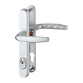 Aluminium Security Handle Set on Narrow Backplate With Cylinder Cover for Profile Doors