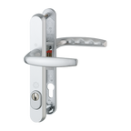 Aluminium Security Handle Set on Narrow Backplate With Cylinder Cover for Profile Doors