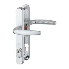 Aluminium Security Handle Set on Narrow Backplate With Cylinder Cover for Profile Doors
