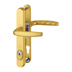 Aluminium Security Handle Set on Narrow Backplate With Cylinder Cover for Profile Doors