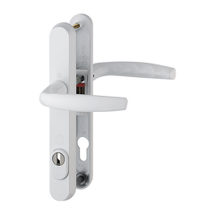 Aluminium Security Handle Set on Narrow Backplate With Cylinder Cover for Profile Doors