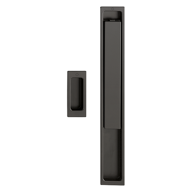 Aluminium Flat Lift/Slide Handle Set For Patio Doors, Exterior With Recessed Pull