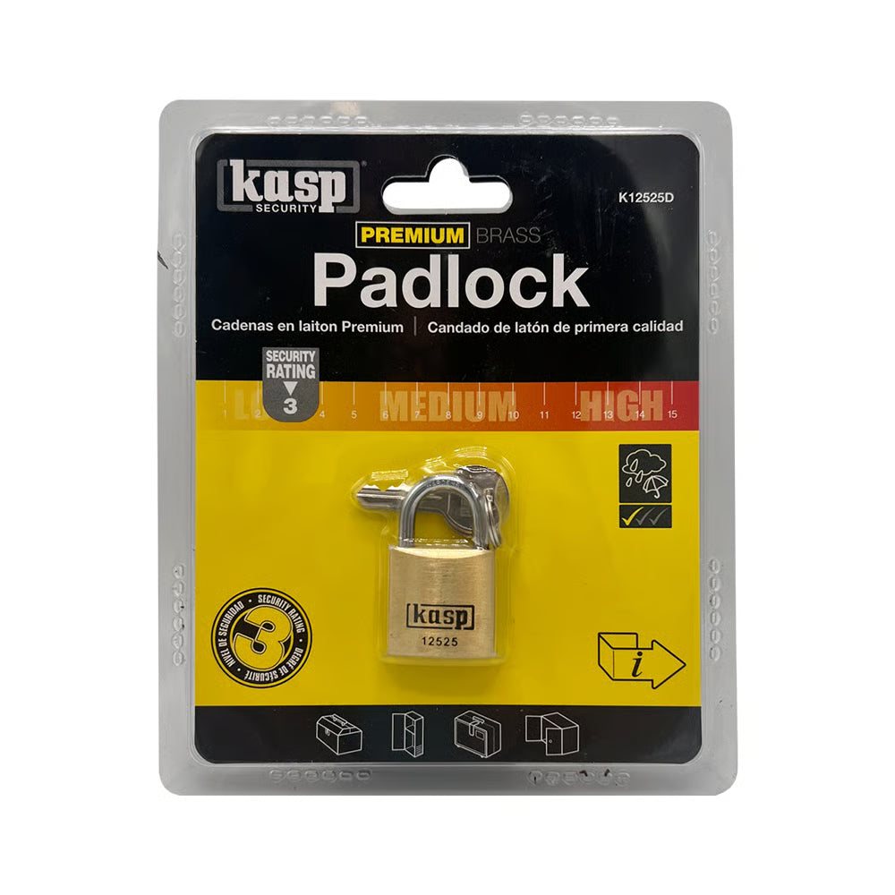 125 Series 25mm Open Shackle Brass Padlock