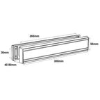 Slimline 12" Telescopic Letterplate for UPVC Doors - 40-80mm