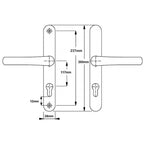 Lever Lever UPVC Multipoint Door Handles - 117mm PZ Sprung 237mm Screw Centres