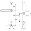 Lever Moveable Pad UPVC Multipoint Door Handles - 117mm/86mm PZ Sprung 237mm Screw Centres