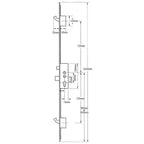 Latch Deadbolt 2 Hooks Flat 44mm Faceplate Double Spindle Multipoint Door Lock