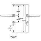Frankfurt Lever Lever UPVC Multipoint Door Handles - 70mm PZ Unsprung 200mm Screw Centres