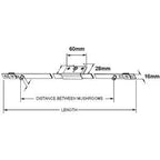 Offset Single Track Window Espag 25mm Backset