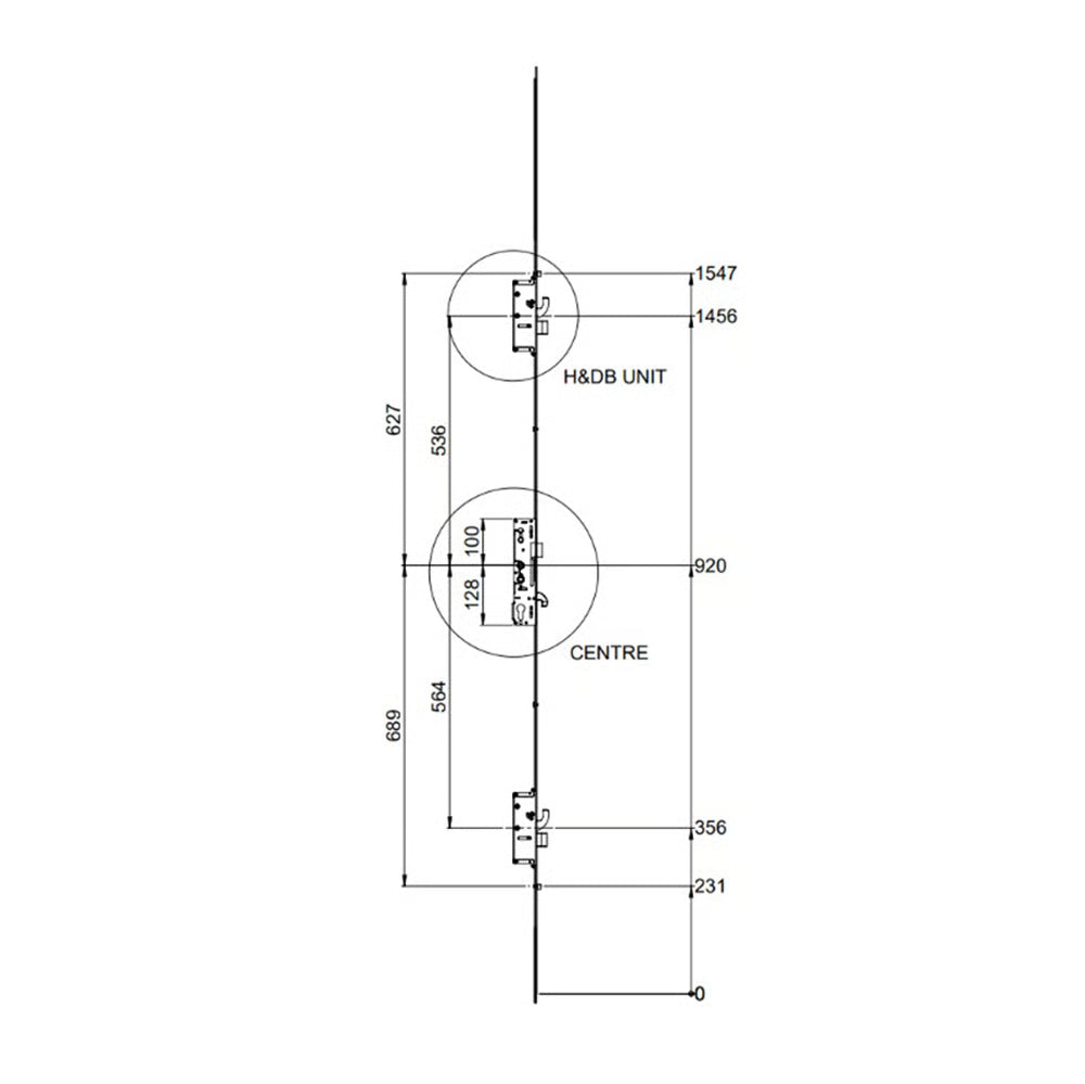Mantis 3 Latch 3 Hooks 2 Deadbolts Double Spindle Multipoint Door Lock