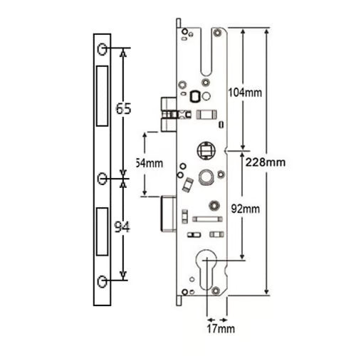 GTS MK3 Latch & Dead Bolt Genuine Multipoint Gearbox - Lift Lever