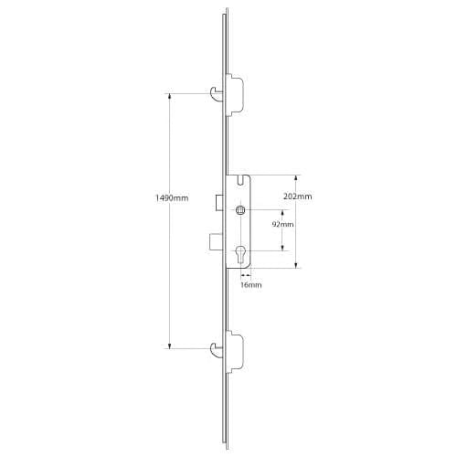 C-TS Latch Deadbolt 2 Hooks Split Spindle Multipoint Door Lock