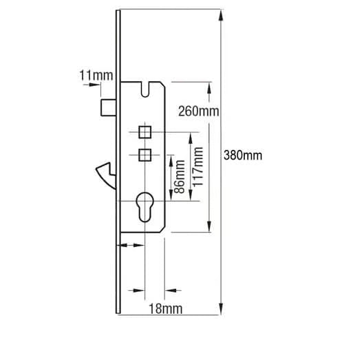 Overnight Lock - Lift Lever or Double Spindle 16mm Faceplate