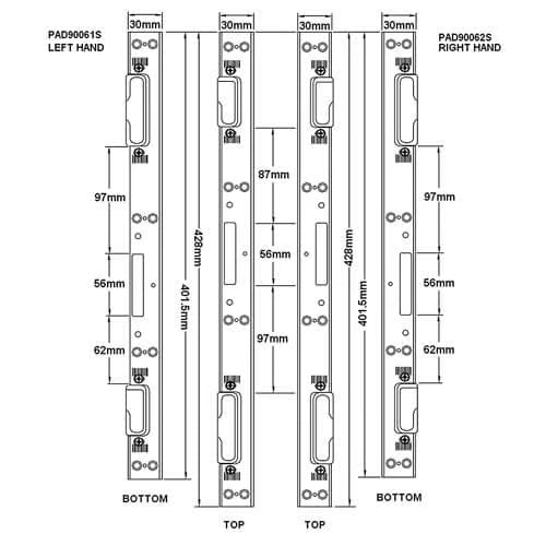 UPVC 2 Rollers Hookbolt Keep Set