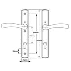 Palladio Lever Lever UPVC Multipoint Door Handles - 92mm PZ Unsprung 215mm Screw Centres