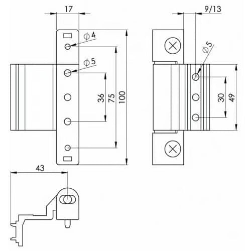 Neon Rebated Adjustable Butt Hinge for UPVC Doors