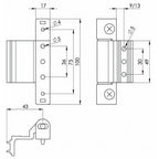Neon Rebated Adjustable Butt Hinge for UPVC Doors