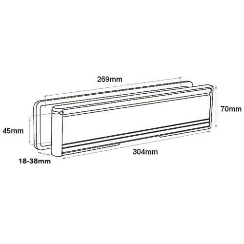 Contura 12" Telescopic Letterplate for UPVC Doors - 20-40mm