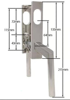 Duty Bifold Door Handle With Swedish Oval Cylinder Escutcheon