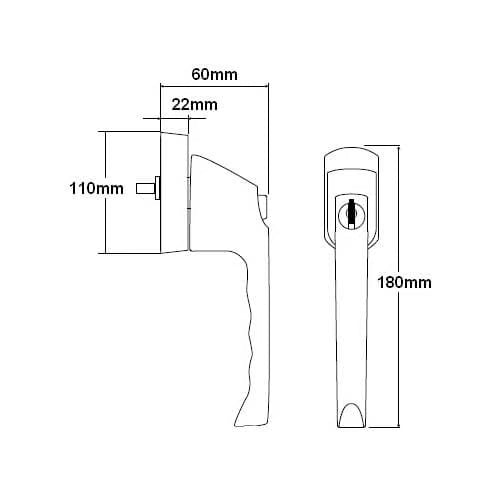 Locking Window Espag Blade Handle