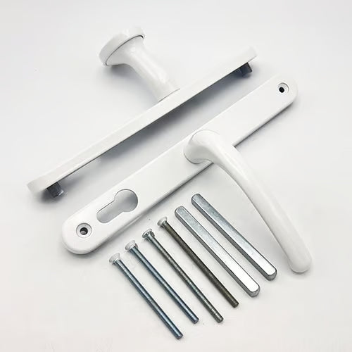Lever Moveable Pad UPVC Multipoint Door Handles - 70mm/92mm PZ Sprung 215mm Screw Centres