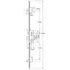 Crimebeater Latch Deadbolt 2 Hooks Double Spindle Multipoint Door Lock - 20mm Faceplate