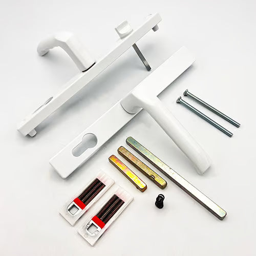 Fullex Lever Lever UPVC Multipoint Door Handles - With Snib 68mm PZ Sprung 215mm Screw Centres