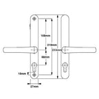 Fullex Lever Lever UPVC Multipoint Door Handles - With Snib 68mm PZ Sprung 215mm Screw Centres