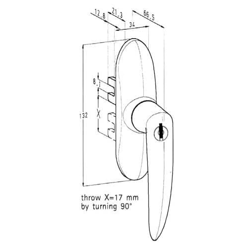 Locking Fork Drive Window Handle
