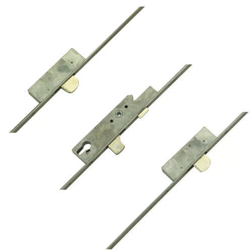 Latch 3 Drop Bolts Key Wind Operated Multipoint Door Lock - Flat 16mm or 20mm Faceplate