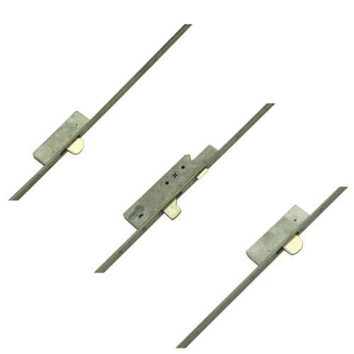 Latch 3 Drop Bolts Key Wind Operated Multipoint Door Lock - Flat 16mm or 20mm Faceplate