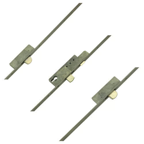 Latch 3 Drop Bolts Key Wind Operated Multipoint Door Lock - Flat 16mm or 20mm Faceplate
