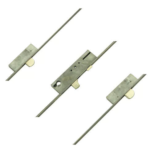 Latch 3 Drop Bolts Key Wind Operated Multipoint Door Lock - Flat 16mm or 20mm Faceplate