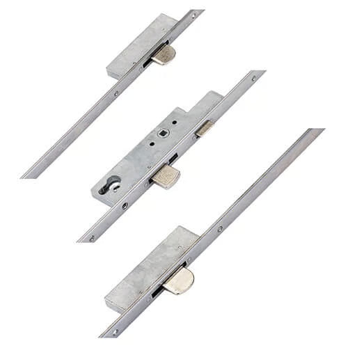 Latch 3 Drop Bolts Key Wind Operated Multipoint Door Lock - U-Rail 22mm Faceplate